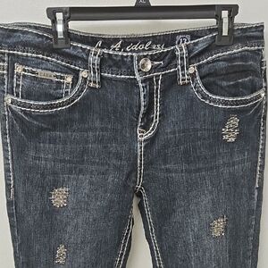 L.A. Idol Dark Wash Distressed Skinny Jeans